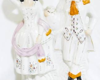 3777 - English Staffordshire couple 13" tall figurine
