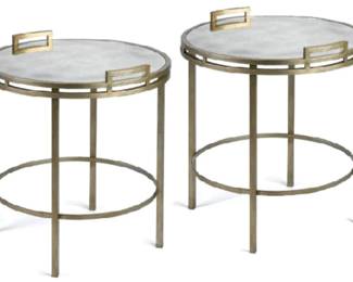 6117 - Pair of Alden Parkes Spencer Side Tables stainless silver new in box, NOT unpacked 28 x 24 x 24
