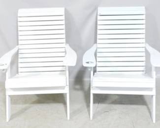 7909 - Pair Pennsylvania Amish white chairs 36 x 29.5 x 33
