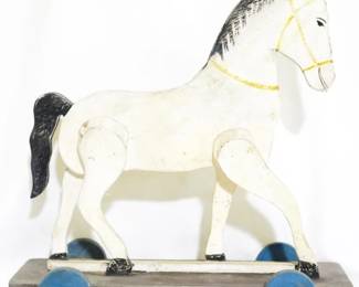 4105 - Wooden rolling horse, 16" tall
