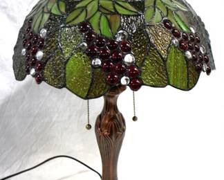 7103 - Stained Glass Lamp 25" Tall Grapes
