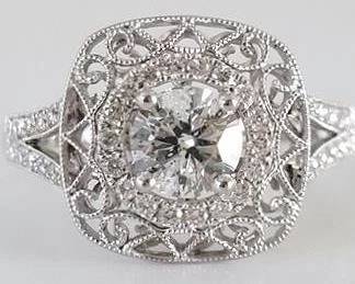18z - 14K Gold Diamond ring Appraised $9462 1.03CT TW diamonds, 14K white gold, size 6.5
