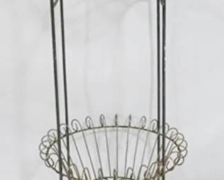 7882 - Two tier metal wire planter, 46" tall
