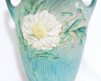 3799 - Roseville green Peony 8" vase
