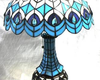 7114 - Stained Glass Lamp 28" Tall

