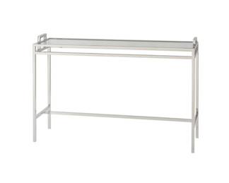 6116 - Alden Parkes Spencer console table stainless silver new in box, NOT unpacked 31 x 50 x 16
