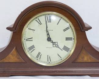 3235 - Loricron Cherry Tambour Clock Raised Veneer 9.5x17x5
