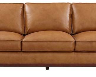 8519 - New Leather Italia Newport camel sofa Italian leather 85 x 37 x 35
