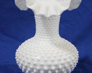 829 - Hobnail Milk Glass Vase - 10.75" tall
