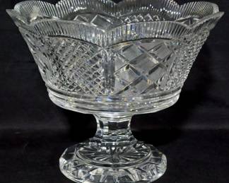 3847 - Monumental Waterford cut crystal footed bowl
