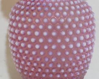 3398 - Fenton Opalescent Cranberry Vase 7.5x6"
