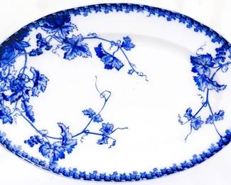 4000 - English flow blue oval platter, 13.5 x 8.5
