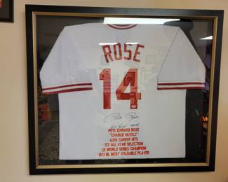 Pete Rose Autographed & Framed Jersey 