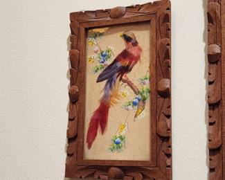 Vintage Feathered Bird Framed Art