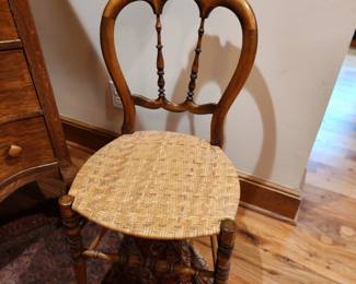 Vintage Chair with Woven Seat