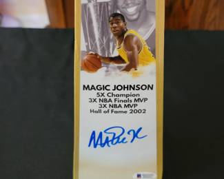 Magic Johnson Autographed Trophy 