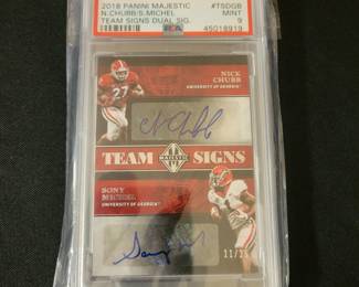 Nick Chubb & Sony Michel Autographed Card - PCA