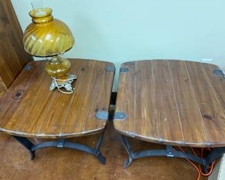 End Tables and Hurricane Lamp