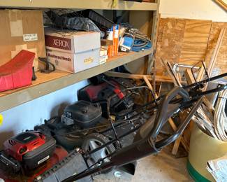 Lawn mowers, snow thrower, and lawn and garden supplies