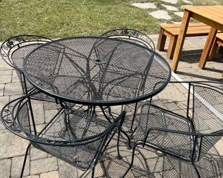 Outdoor metal table and chairs