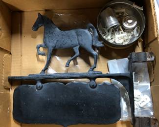 Lamp Post Metal Horse