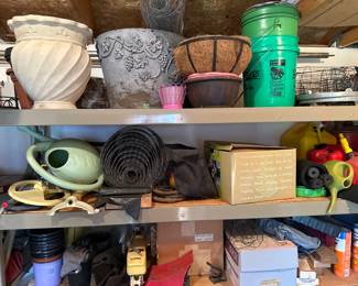 Planters, gardening tools