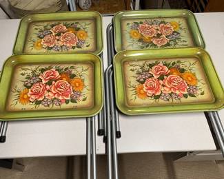 Vintage TV tray set