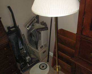 Kirby vacuum cleaner, lamp and scale