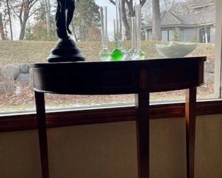 Baker console table bronze statue