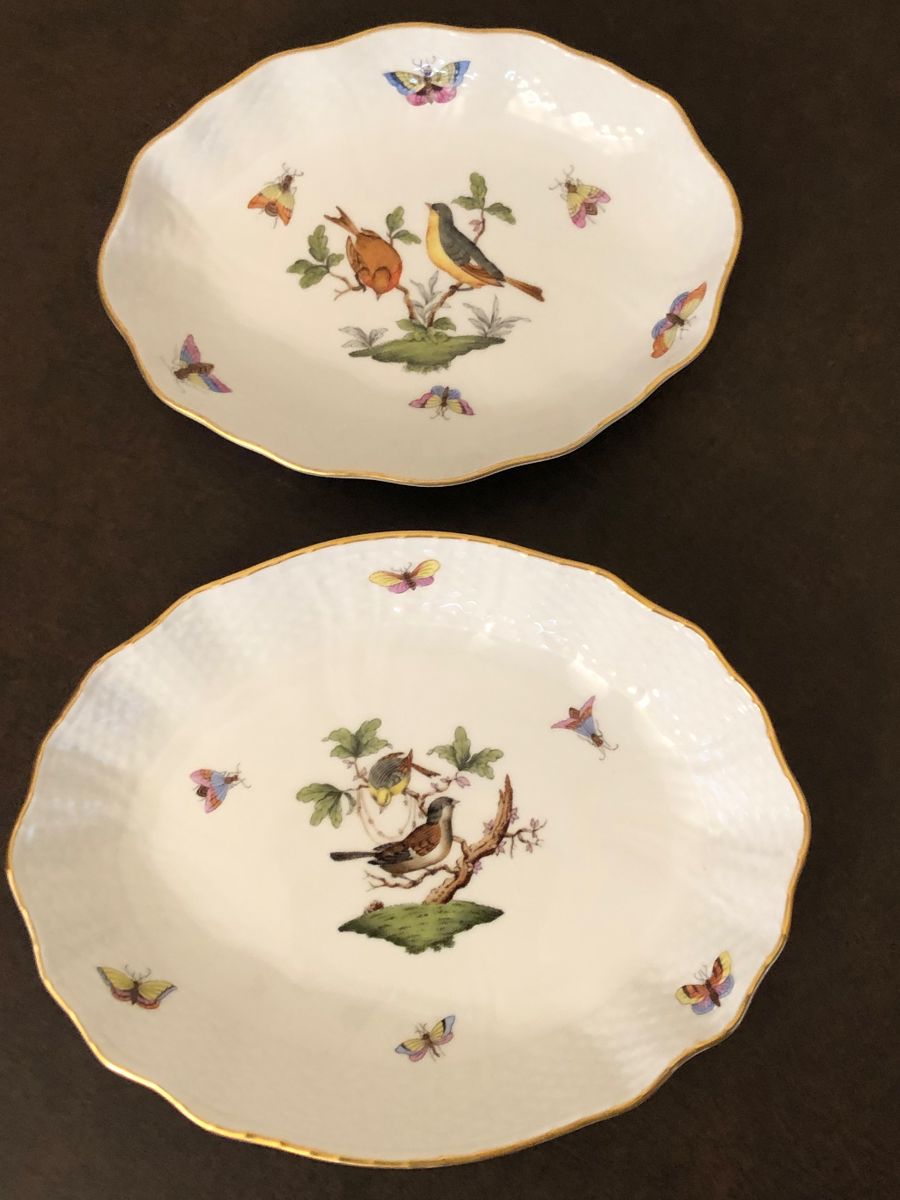 Herend Rothschild Bird Plates - MINT!