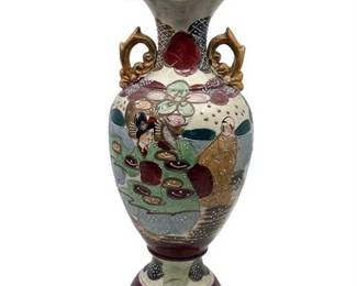 Lot 280   
Vintage Japanese Man and Woman Floral Meiji Period Vase/ Urn