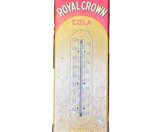 Lot 251   
Vintage Porcelain on Metal Royal Crown Thermometer Wall Sign