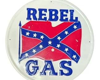 Lot 255  
Vintage Porcelain on Metal Rebel Gas Sign