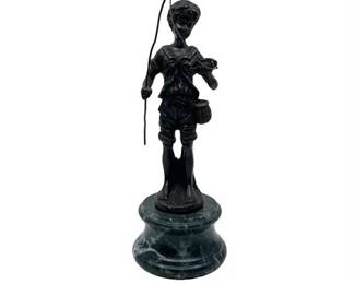 Lot 289   
Auguste Moreau’s “Boy with the Fishing Pole” French Bronze Sculpture