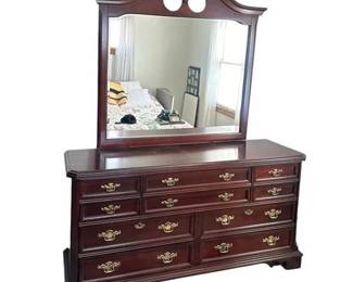 Lot 340  
Basset Furniture Cherry Chippendale Chest of Drawers with Mirror