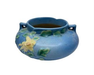 Lot 312  
Roseville Blue Columbine Planter with Two Handles