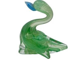 Lot 276  
Vintage Lefton Hand Blown Art Glass Green Swan