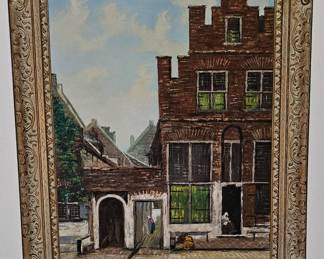 Old European painting. Copy of Vermeer