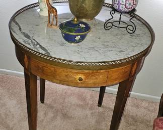 Louis XVI style marble top table.
