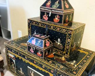 Wood Indian Wedding storage boxes