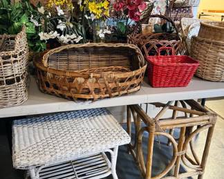 Bamboo, wicker, and rattan accessories, silk flowers