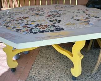 Tile-topped table