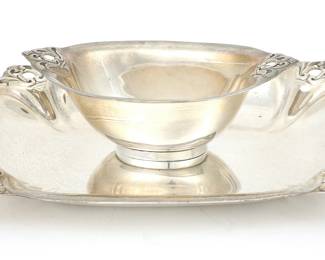 Royal Danish Sterling Silver Bowl and Tray, 33.45 ozt. 5001k