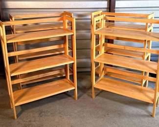 Four Stackable Shelves Made of Wood