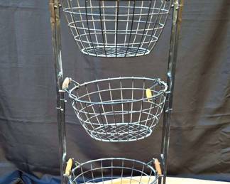 Black Metal Basket Stand 47in Tall