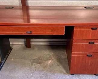Wooden Desk with Cabinet Drawers