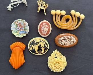  007 Rare Bakelite Brooches and More