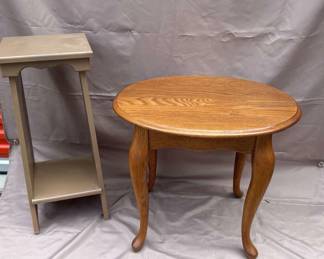Set Of Two Little Wooden Tables