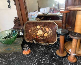 Italian inlay serving tray 