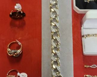 Gold and Diamond men's heavy bracelet